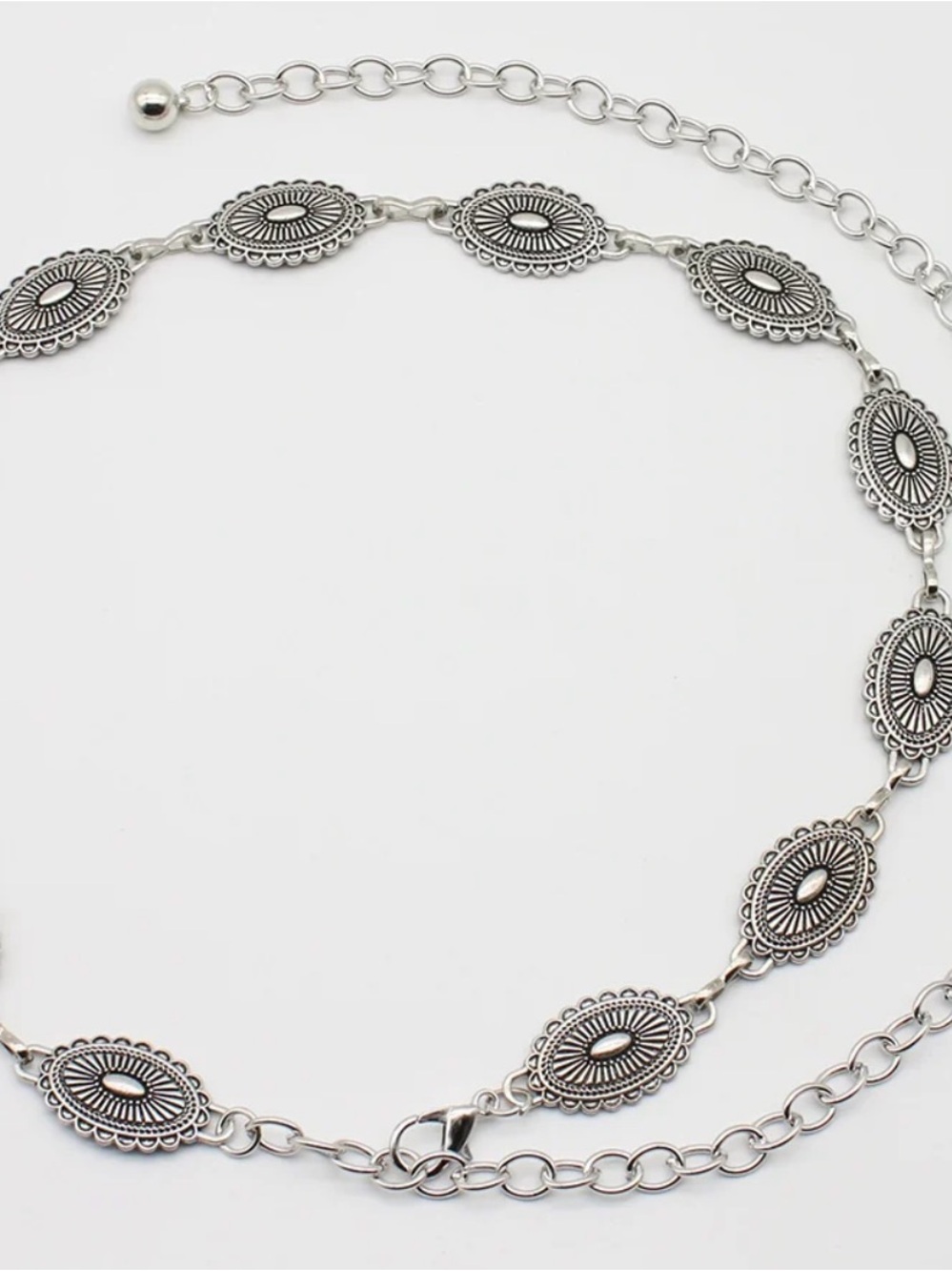 Silver-Tone Concho Link Belt -40” - Picture 3 of 3